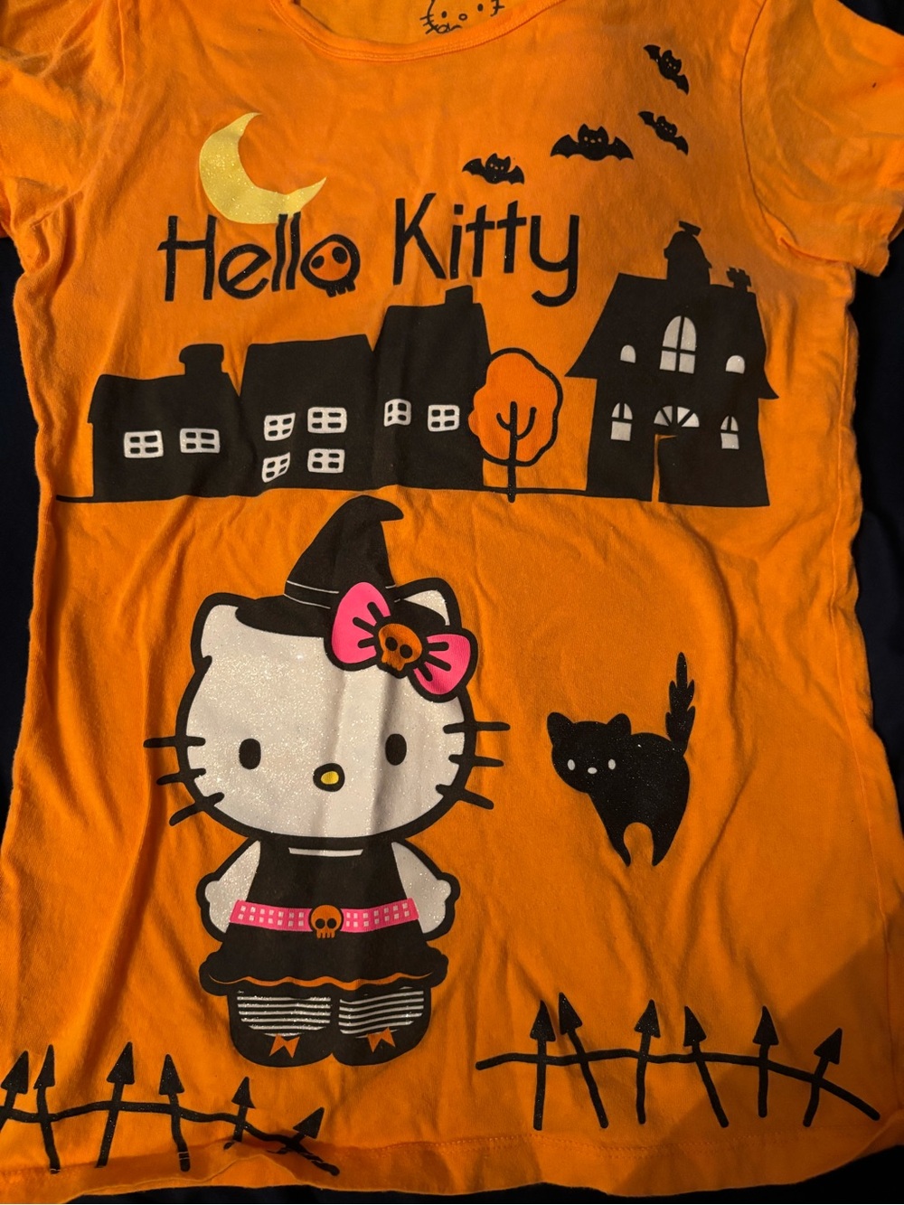 Hello Kitty Orange Halloween Kids Costume T-Shirt